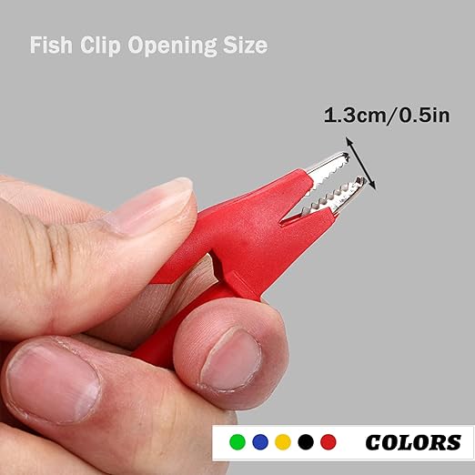 5PCS Alligator Clips Test Leads Dual Ended Crocodile, Alligator Clips Electrical Test Leads Set,Jumper Wires Heavy Duty with,for Electrical Testing, 5 Colors 3.28 ft(Y-Y 1m 5S)