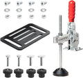 POWERTEC 71702 Vertical Hold Down Toggle Clamp and Mounting Plate Kit for Woodworking, 500LB Holding Capacity w/Quick Release
