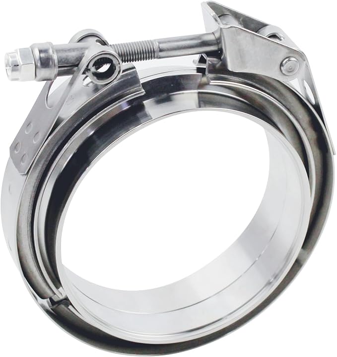 3.5 inch V Band Clamp - 2 sets of Quick Release Vband Clamps with Male Female Flanges Stainless Steel for exhaust system, turbocharger, downpipe and mufflers (3.5" - 2 Pack)
