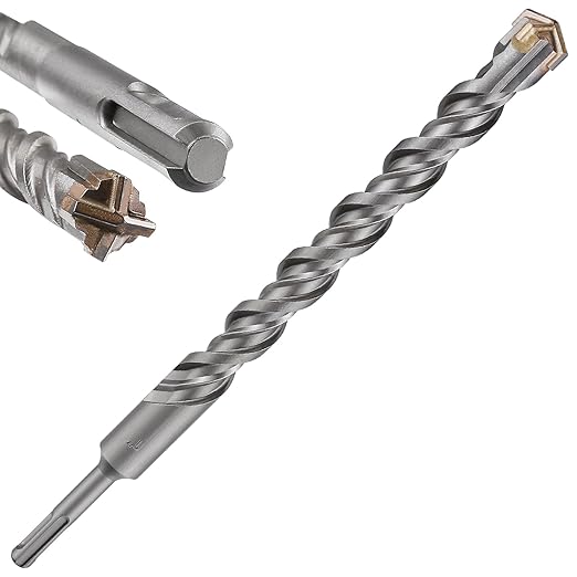 Concrete Drill Bit 1pcs 1" X 10"-8" Cross-Type Double Thread Carbide Material Suitable for Concrete, Brick, Cement Walls, Stone