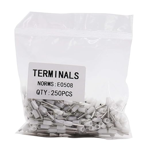 Fidioto 22AWGWire Ferrules Kits, AWG22/0.5mm² White Insulated Crimp Pin Terminals for Electric, Industrial, Chemical Industry, Power Control System, etc.