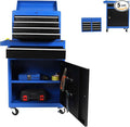 Rolling Tool Cabinet Tool Box, 5-Drawer Storage Chest with Detachable Organizer, Removable Portable Tool Box for Garage Warehouse (Blue)