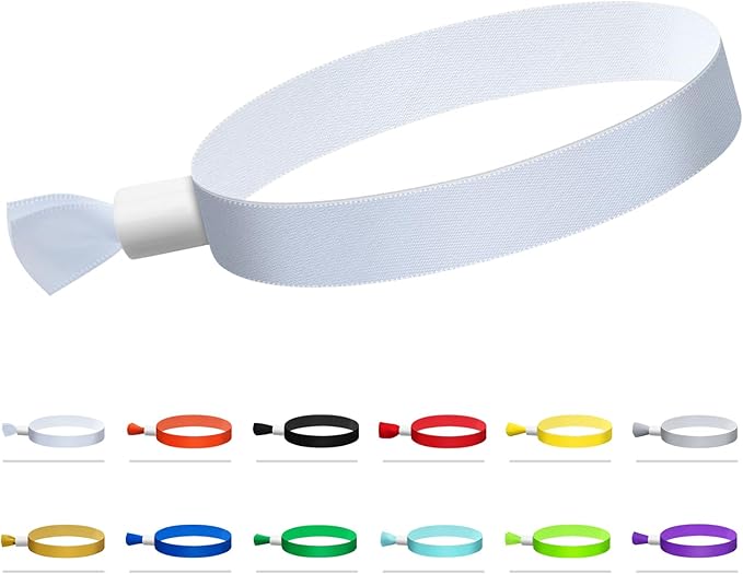 100 Pcs Cloth Event Wristbands, Event Wristbands, Colored Wrist Bands for Events, for Lightweight Concert Wrist Strap for Activities, Party Bracelets for Events (Color : White)