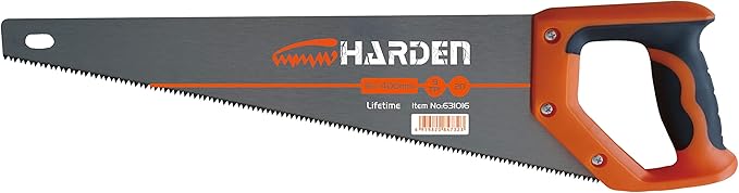 14" Hand Saw – High-Carbon Steel Blade, Double-Sided Ground Teeth for Fast Cutting, Durable & Sharp, Soft TPR Handle for Comfortable Grip – Ideal for Woodworking, Carpentry, and DIY Projects