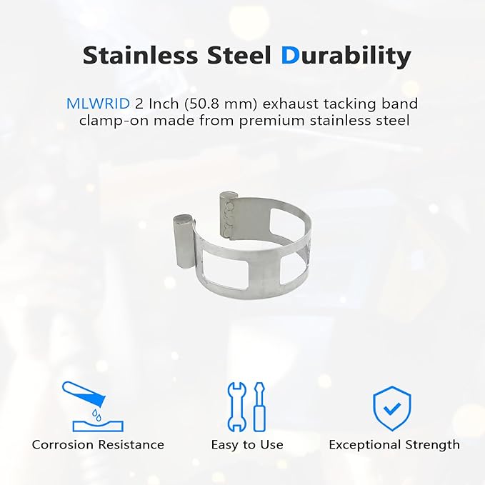 2 Inch (50.8 mm) Stainless Steel Welding Tacking Band Clamp,Clamp-On Exhaust Pipe Tacking Band for Welding Fabrication