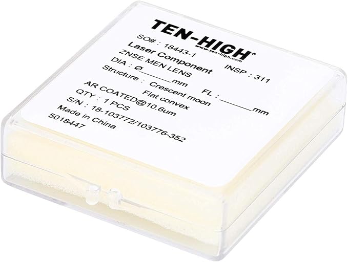 TEN-HIGH GaAs Laser Lens Diameter 20mm Focal Lens for CO2 Laser Cutting Engraving Machine, FL: 4" (4"/101.6mm)