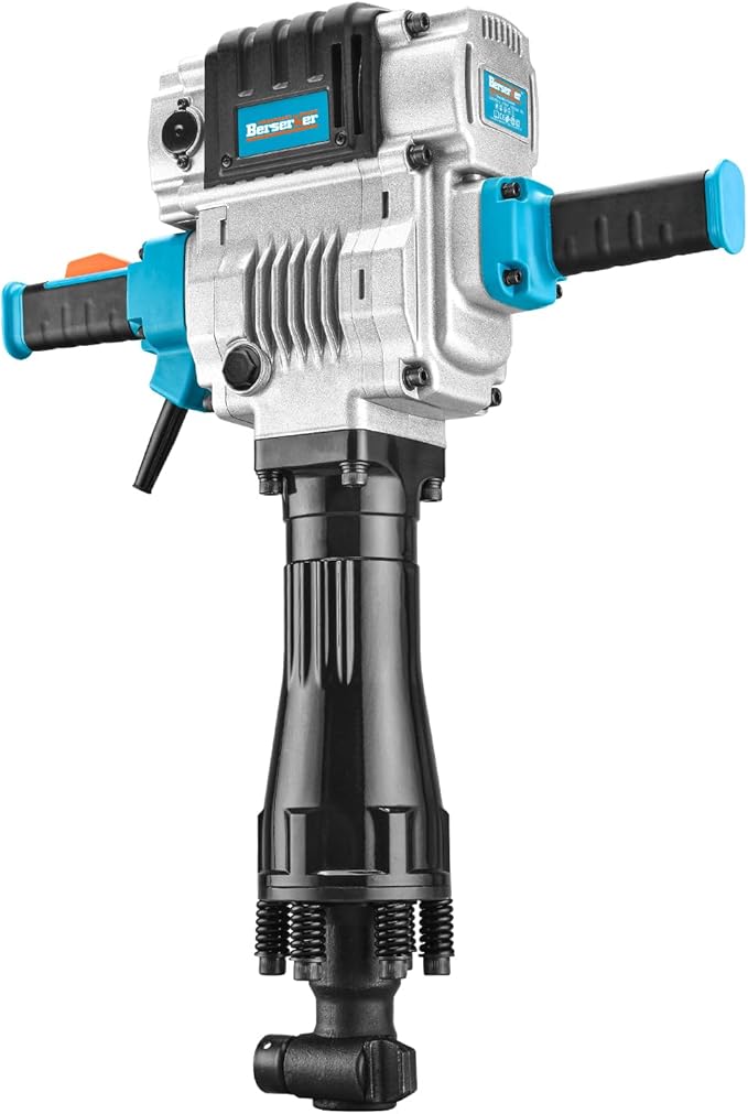 Berserker 2100W 50-Pound Demolition Jack Hammer with 1-3/16" Hex, 17-Amp Corded Electric Heavy Duty Demo Chipping Hammer Concrete/Pavement Breaker with Carrying Case Flat Chisel Bull Point Chisel