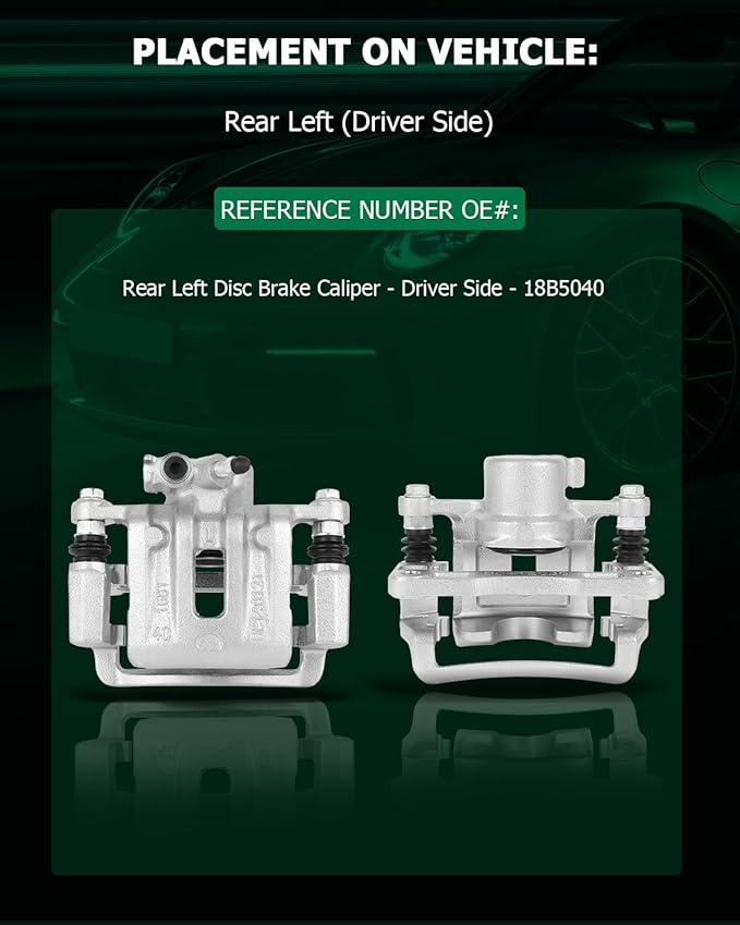 SCITOO Rear Left Brake Caliper With Bracket 18B5040 Compatible For Chevy Captiva Sport 12-15, For Chevy Equinox 07-17, For GMC Terrain 10-17, For Pontiac Torrent 07-09, For Saturn Vue 08-10
