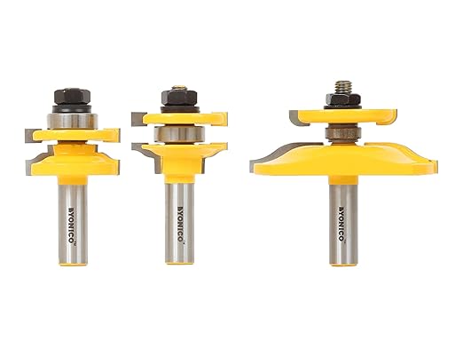 YONICO Raised Panel Cabinet Door Rail and Stile Router Bits Set 3 Bit Ogee 1/2-Inch Shank 12345