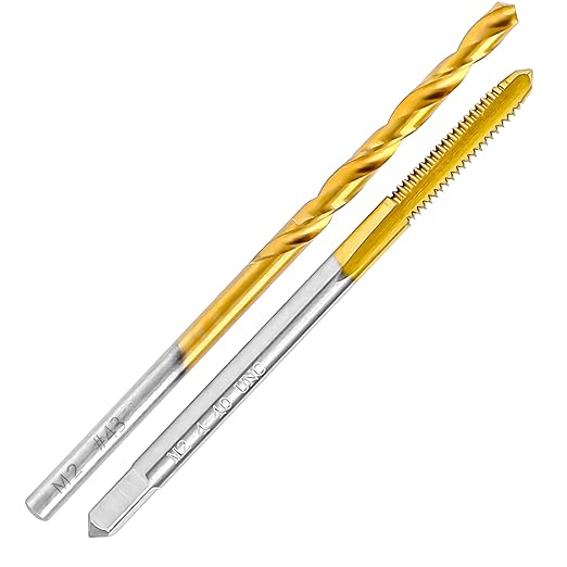 4-40 UNC Tap and #43 Drill Bit Kit, M2 HSS Drill and Tap Set, Combination of Drill and Tap Kit for Metal