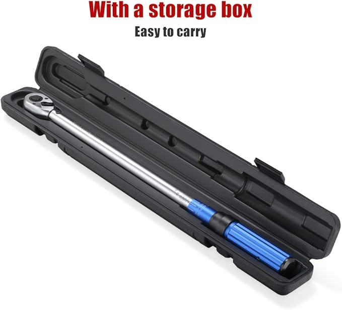 1/2-inch Drive Click Torque Wrench Set Dual-Direction Adjustable 90-tooth Torque Wrench with Buckle（25-250ft.lb / 33.75-337.5Nm）