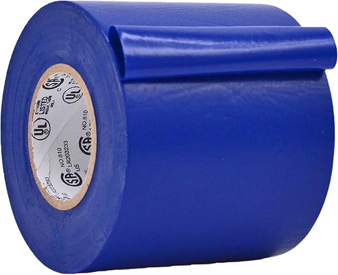 WOD ETC766 Professional Grade General Purpose Blue Electrical Tape UL/CSA Listed core. Vinyl Rubber Adhesive Electrical Tape: 3 inch X 66 ft - Use at No More Than 600V & 176F (Pack of 1)