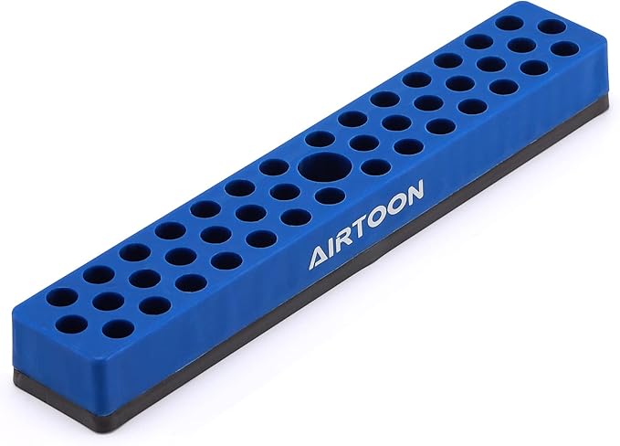 AIRTOON 1/4" Magnetic Hex Bit Holder, 43 Holes Bit Storage with Strong Magnetic Base, Magnetic Screwdriver Bit Organizer, Blue