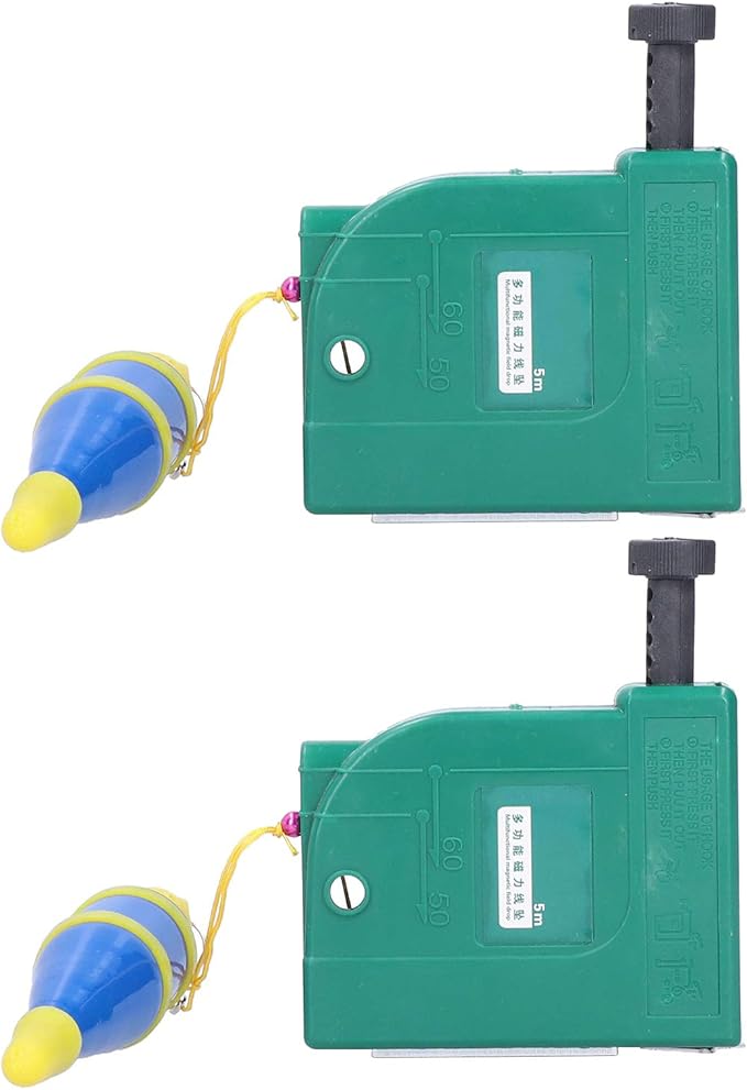 2Pcs 5m Magnetic Plumb Bobs, Alloy Steel Wire Hammer, Green Line Drop Measuring Tools for Construction Industry House Decoration