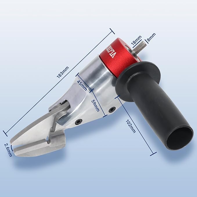 VlOXO Metal Shears Drill Attachment,Sheet Metal Cutter with 360 Degree Pivoting Handle Professional Sheet Metal Tools for Cut Steel, Sheet Metal Cutter Drill Attachment Can Curved and Straight Cutting