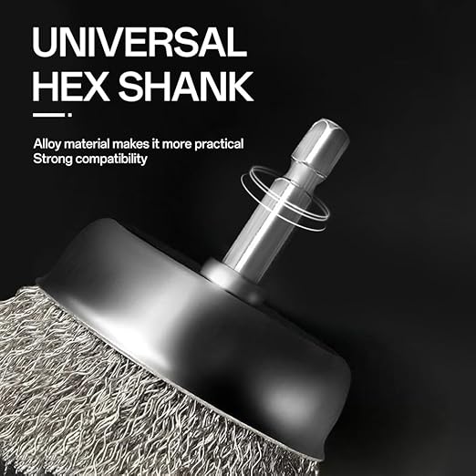 8 Pcs Wire Wheel Brush Set for Drill,Stainless Steel Wire Cup Wheel with 1/4 Inch Hex Shank for Rust Removal, Corrosion and Scrub Surfaces