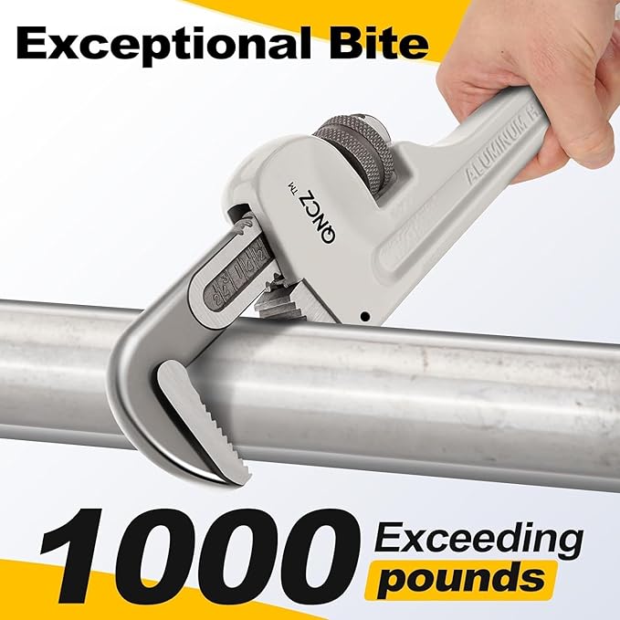 Pipe Wrench Set, Professional Aluminum Pipe Wrench 10,14,18 Inch Heavy Duty Plumbers Wrench for Plumbers, Pipe, Home, Auto Repair