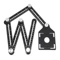 Angzhili 1 Pack Multi Angle Measuring Ruler,Aluminum Alloy Multi-Function Angle Ruler,6 Section Ceramic Tile Opening Locator, Angle Measurement Tool,Band Hole Locator