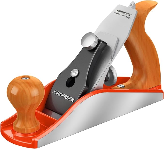 JORGENSEN No.4 10" Wood Planer, Hand Planer for Woodworking, Hand Plane, Wood Plane, Jack Plane for Trimming, Craft - Professional Smoothing Plane with Ductile Iron Body, Adjustable Cutting Depth