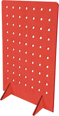 Torched Pegboard Display Stand for Jewelry, Craft Shows, Selling, Vendor Events, Tools, Peg Board Accessories Rack Organizer, Medium 8" L x 4.3" W x 12" H, RED