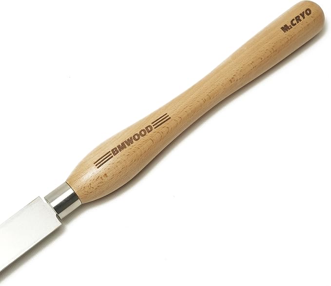 M2 Cryo HSS 2mm Thin Parting Tool with 12-1/2" Beech Handle for Woodlathe Chisels