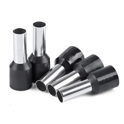 XHF 200 PCS AWG 8/10mm² Wire Ferrules Insulated Copper Crimp Connectors, Crimp Pin Cord End Terminals Black