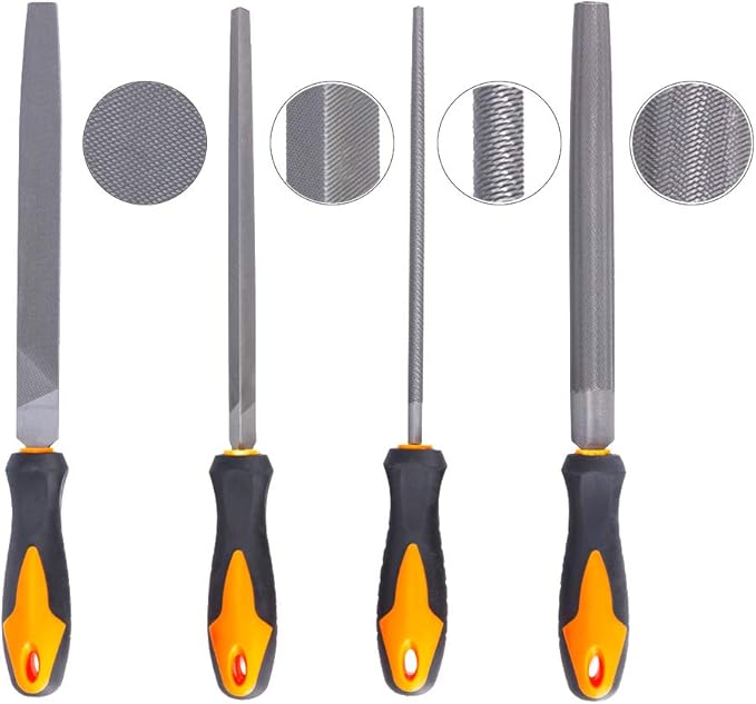 17Pcs File Tool Set with Carry Case,Premium Grade T12 Drop Forged Alloy Steel, Precision Flat/Triangle/Half-round/Round Large File and 12pcs Needle Files/1 brush