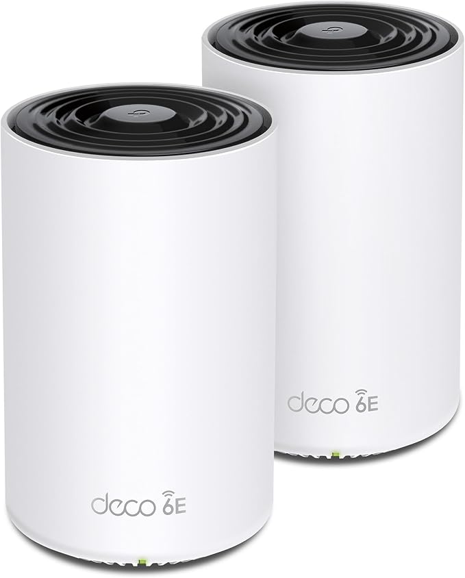 TP-Link Deco XE70 Pro AXE4900 Tri-Band WiFi 6E Mesh WiFi System - 2.5G WAN/LAN Ports, 4.9 Gbps Wi-Fi 5,500 Sq. Ft Coverage, Connect up to 200 Devices, 6 GHz Band, 2-Pack