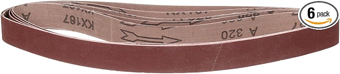 2 x 42 Inch Sanding Belt, 6 Pcs 320 Grit Knife Sharpener Belts Work Sharpening for Belt Sander Knife Carving Tool Metal Working