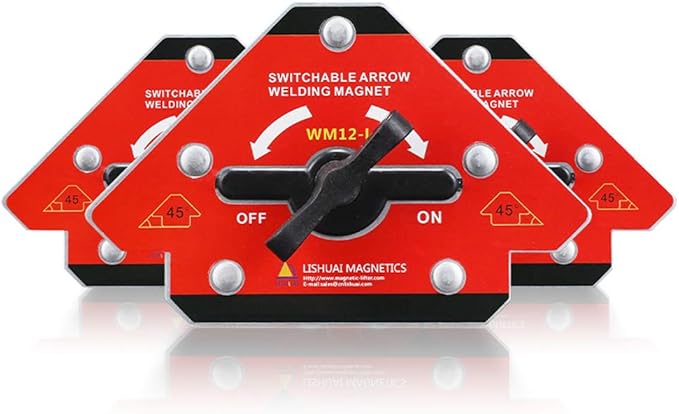LISHUAI Unique Design On/Off Switch Strong Neodymium Arrow Welding Magnet/Magnetic Angle Welding Clamp 45 90 135 Degrees 92 LBS