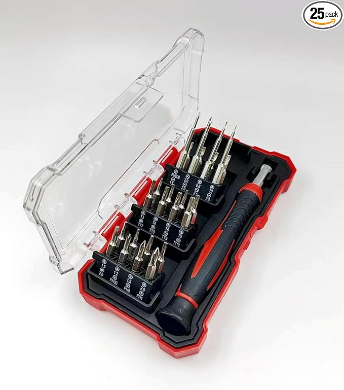 24 in 1 Precision Screwdriver Set, Small pocket tool set with Phillips,Slotted, Tox,Tri-wing,Star,Hex precision bits,Great for Electronics, PC,Watch, Eyeglass Repairing.