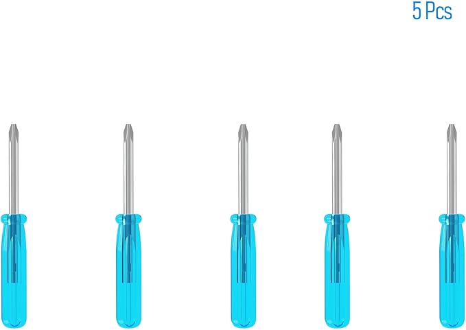 5PCS Mini Phillips Screwdriver, 2mm Cross Head with Blue Non-slip Handle for Small Appliances, 1.77"(45mm) Total Length, Non-magnetic