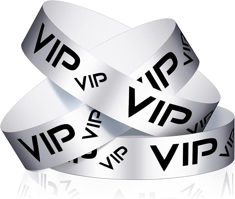 Teling 500 Pack VIP Plastic Wristbands Bracelets Party for Events VIP Custom Wristbands Plastic Bracelets Tear proof Waterproof Wrist Bands Arm Bands for Events Concerts