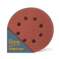 POWERTEC 25PK, 240 Grits, Sanding Discs 5 Inch - Hook and Loop, 5 Inch 8 Hole Aluminum Oxide Sandpaper Discs, Woodworking Sanding Pads for Random Orbital, Palm, Air, DA & Pneumatic Sander (45024)