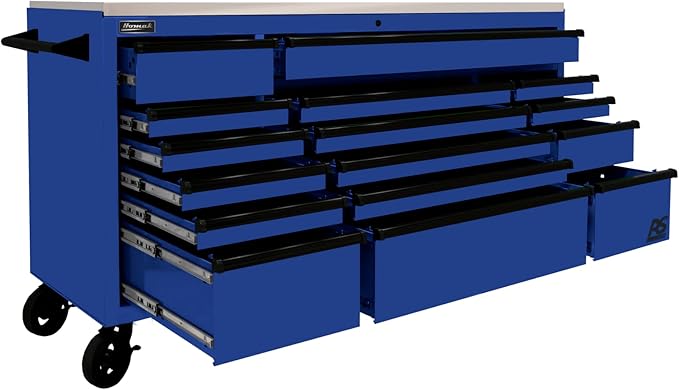 Homak 72” Roller Cabinet w/Stainless Steel Top RS Pro Workstation (Rally Sport Blue)