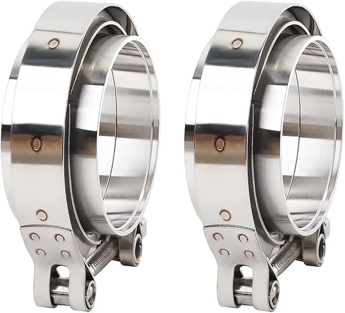 LokoCar 2.0 Inch V Band Clamp with Flange Male Female Stainless Steel 2Pcs