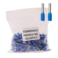 18AWG /1.0mm² Pin Cord End Wire Ferrules Terminals Blue, 500pcs AWG18 Wire Ferrules Terminals for Industrial, Electric System, Chemical Industry etc.