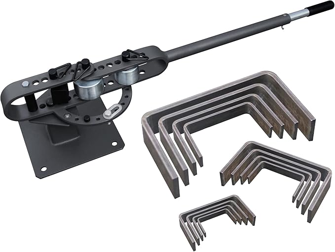 KAKA INDUSTRIAL Bench Top Metal Bender, Manual Flat Bar Bender with 7 Dies, Compact Metal Bender Machine YP-9