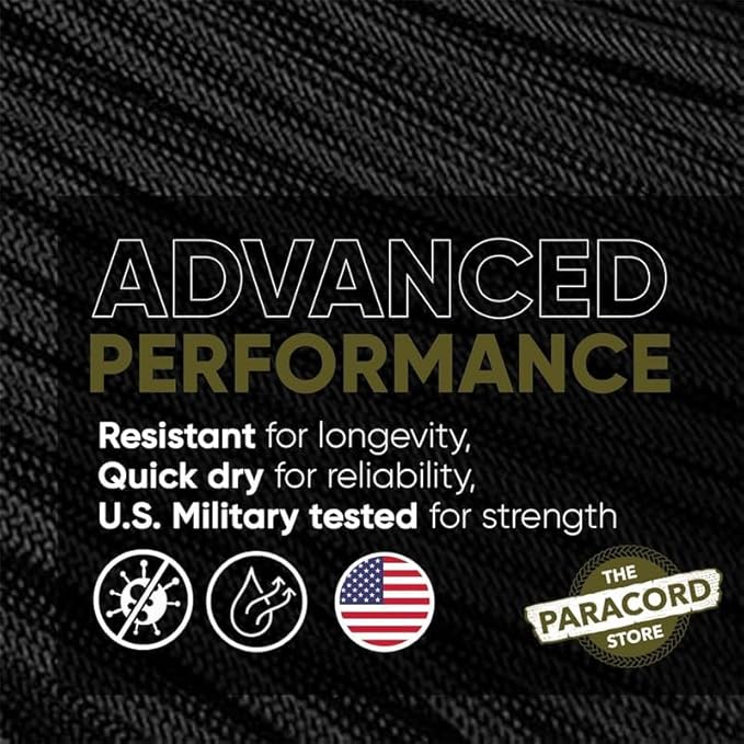 The Paracord Store | Type III 550 Paracord - 100 FT Hank, Coyote Brown | Heavy Duty 7 Strand Tactical Paracord - USA Made Nylon Outdoor Parachute Cord for Camping, Fishing & More - Survival Cord