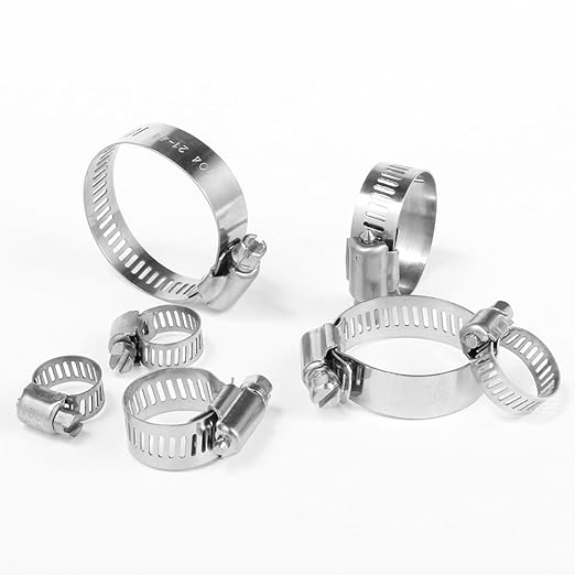 LOKMAN 20 Pack Stainless Steel Hose Clamp Adjustable 3/8'' - 5/8'' (10-16mm) Worm Gear Hose Clamp, Metal Fuel Line Pipe Clamp for Plumbing, Automotive And Mechanical Application