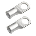 SELTERM 2pcs 1/0 AWG 1/2" Stud Tinned Copper Wire Lugs, Ring Terminals, Battery Cable Ends, 0 Gauge Ring Terminal Connectors, UL Marine Grade Electrical Terminal Connectors