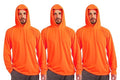 Breathable Work Long Sleeve Sun Shirt Hoodie, Sun Protection Shirts Quick Dry Hooded, Mens Construction Shirts with Hood Lightweight Orange 4XL