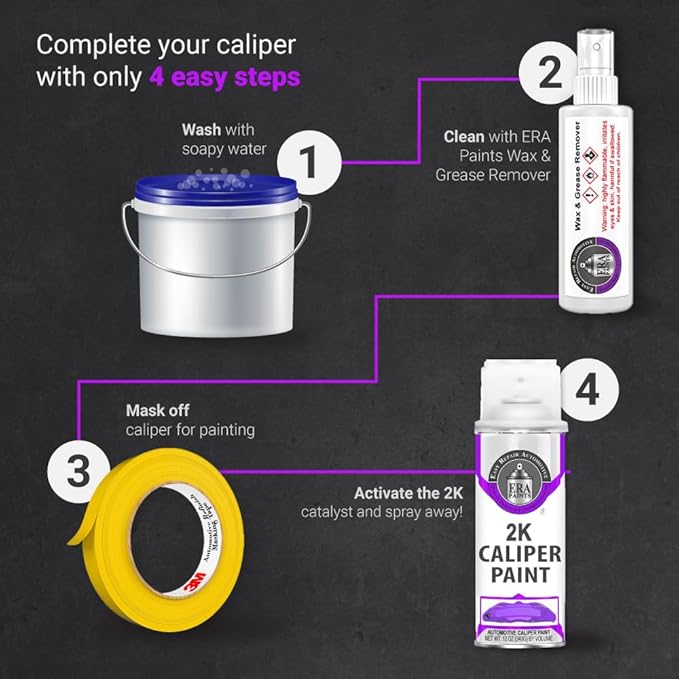 ERA Paints 2K Brake Caliper Spray Paint – Amethyst Purple Metallic | High-Gloss Finish, 500°F Heat & Chemical Resistant | Chip-Resistant 12 oz Aerosol | Made in USA