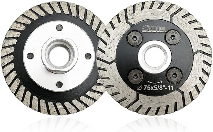 SHDIATOOL Diamond Granite Cutting Blades 3 Inch Two-in-One Design Cut Grind Sharpen Marble Concrete and Bricks(2-Pack)