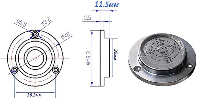 XMLEI Aluminum Alloy universal level Mini Level Round Bubble Spirit Level Diameter 50mm Height 11.5mm（1PCS） (white)