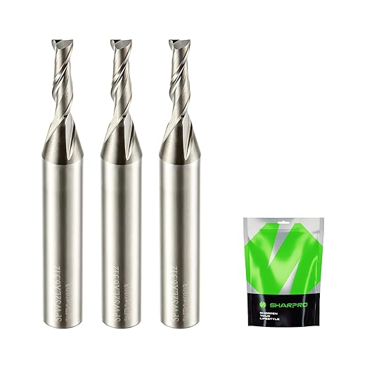 Upcut Spiral Router Bit Set 1/4 Inch Shank 1/8 Inch Cutting Dia. CNC Up Cut Router Bit Solid Carbide, Ideal for Wood Cutting, Slot Mortise, Engraving (3PCS)