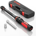 Torque Wrench 3/8-Inch Drive, 10-100 Ft-Lb/13.6-135.5Nm Click Adjustment Torque Wrench with 3/8" to 1/2" Adapter, 125mm Extension Bar Motorcycle, Car & Small Machinery Maintenance