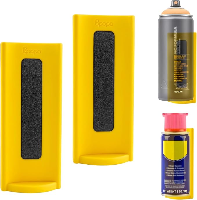 2 Pcs Magnetic Aerosol Spray Can Holder,Strong Magnets Hold Can,Spray Can Wall Mount Organizer Paint Can Bottle Rack for Garage,Toolbox, Workspace