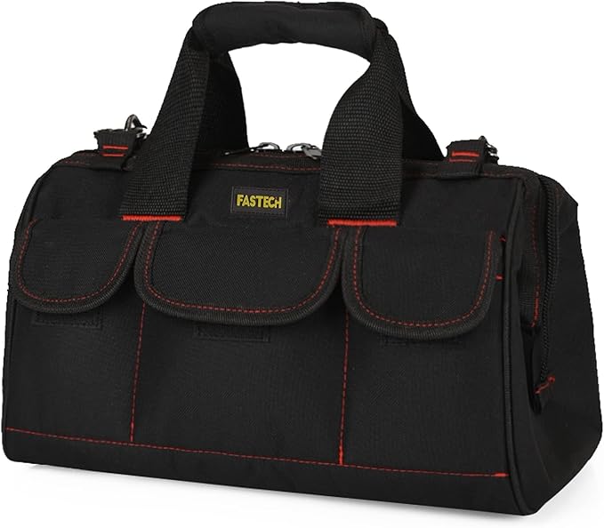 22-inch Heavy Duty Tools Bag With Wide Mouth For Tool Storage, Carrier and Organizer, Tote Bag for Men, Wide Mouth Tool Bag With Inside Pockets (22Inch)