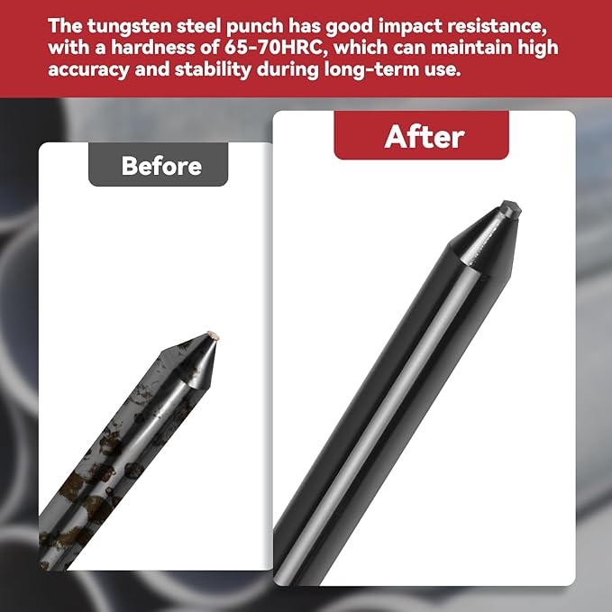 Upgraded Pipe Center Finder Tungsten Punch,Portable Pipefitter Tools with Ultra-High Hardness Punch,2.75" Y-Shape W/Adjustable Dial Bubble Protractor Measure Pipe Diameter From 1.5" To 6" Diameter